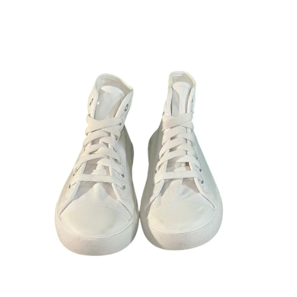Josiny‎ White Canvas High Top Sneakers Womens Size 8 Lace Up Casual Shoes